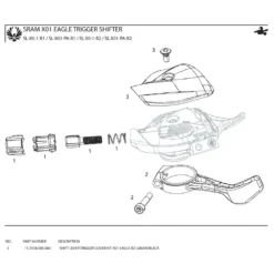 SRAM X01 Eagle B2 Lunar/Black Shift Lever Trigger Cover Kit