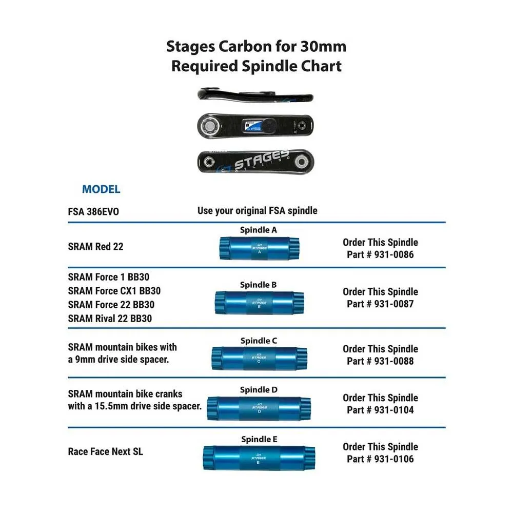 Stages Cycling Spindle For Sram/Easton BB30 4 Stages Cycling Spindle For Sram/Easton BB30 - Imagen 2